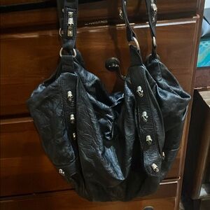 Thomas Wylde skull bag lamb skin 
Leather